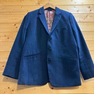 Dark Blue Bindle & Keep textured Suit Jacket